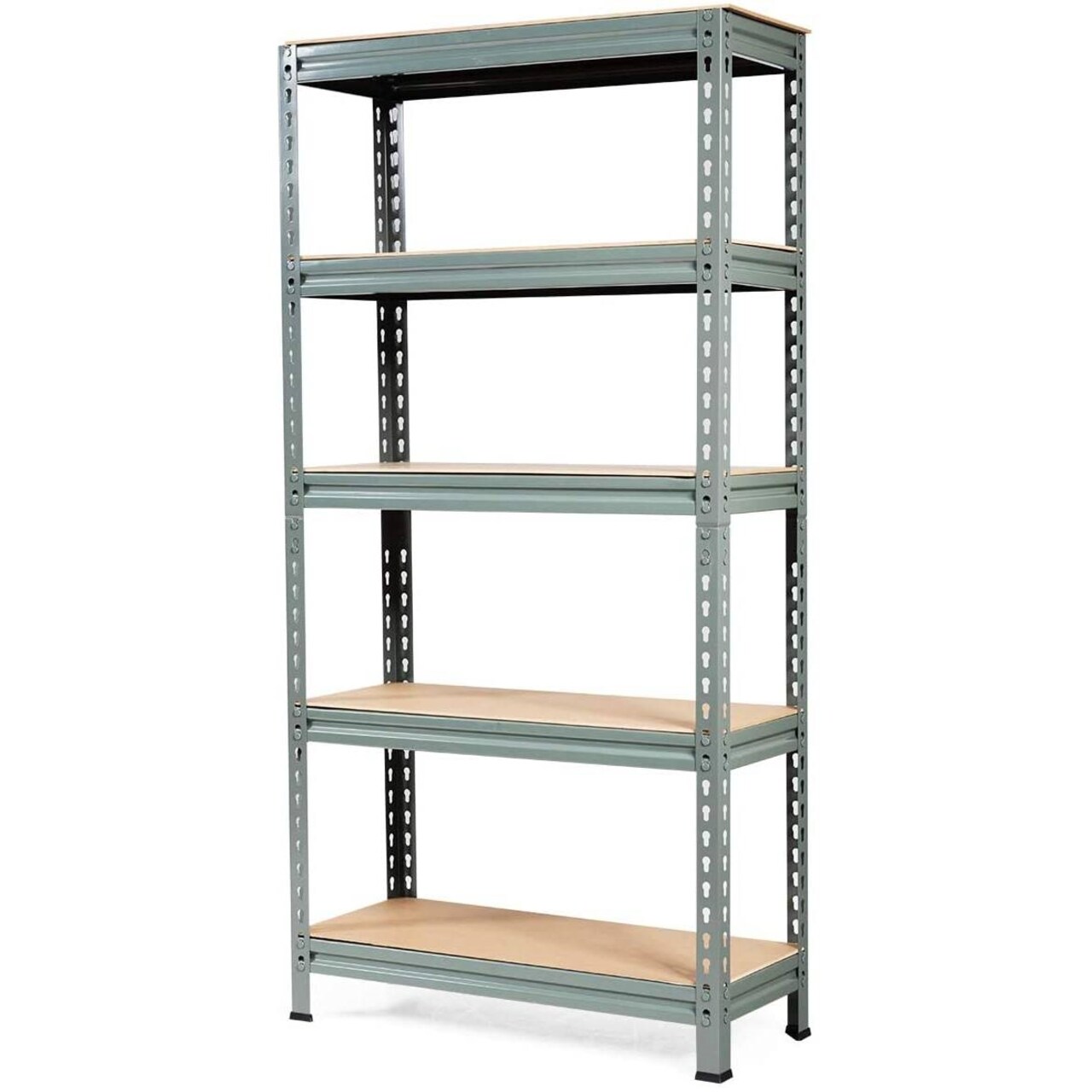 60 Inch Adjustable Heavy Duty 5-Shelf Metal Storage Rack with MDF Boards for Home OR Garage